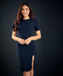 Navy And Grey Detailed Shift Dress